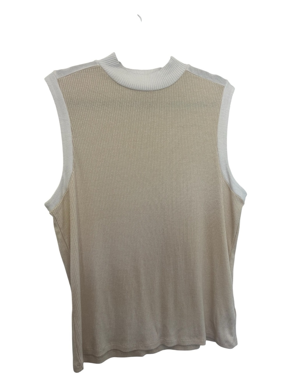 GAP Knit Beige Tank Top with White Trim